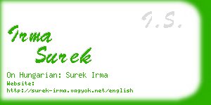 irma surek business card